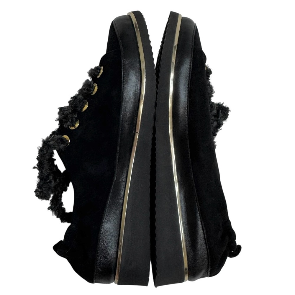 NEW Ron White Nalla Onyx Wedge Sneaker Cashmere Suede Teddy Bear Laces Italy - Picture 8 of 16